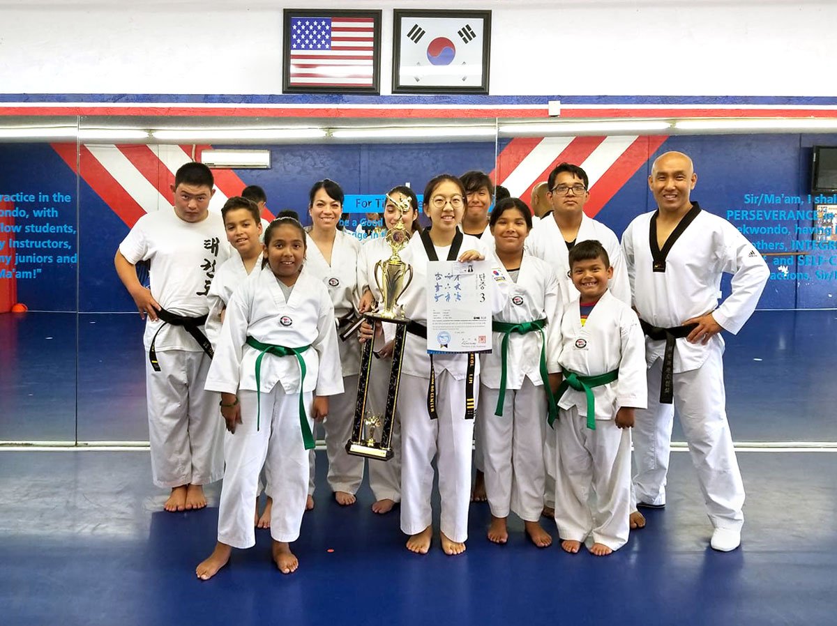US Taekwondo Center La Mirada students and Master Kim near Buena Park
